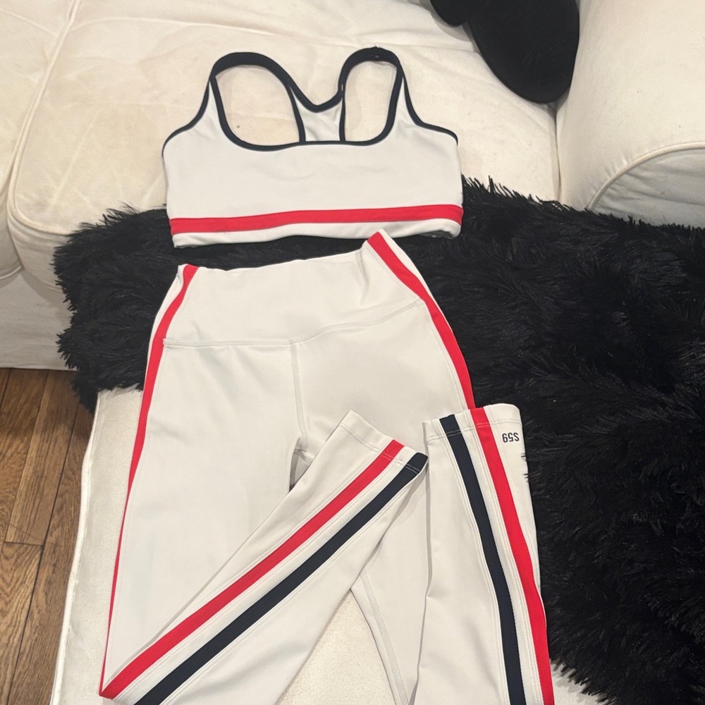 Splits59 White and Red Leggings Set